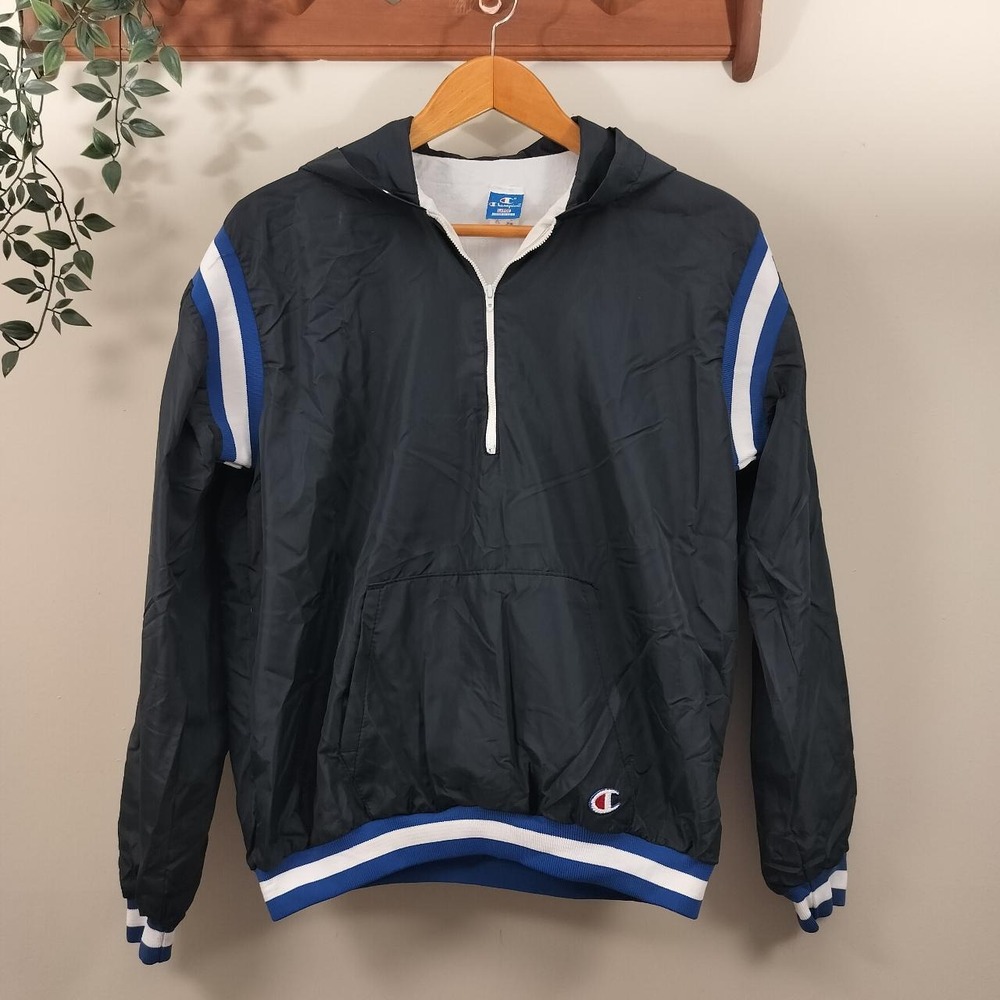 Vintage 90s Champion Central Connecticut Horse Lined Windbreaker Coat - Picture 1 of 5